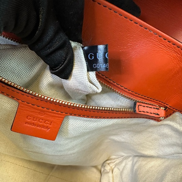 Gucci Tangerine Embossed Leather Shoulder Bag - Picture 14 of 17
